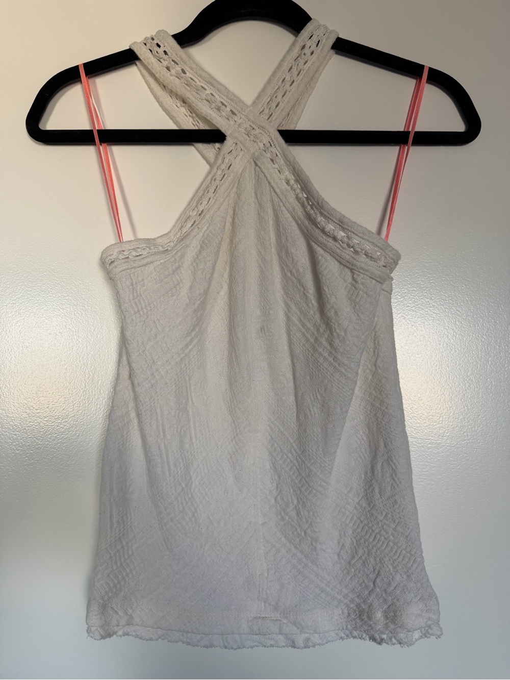 Free People White Crochet Crossback Camisole Cotton